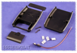 ABS handheld enclosure, (L x W x H) 117 x 79 x 25 mm, black (RAL 9005), IP54, 1553BBKBAT