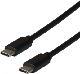 USB 2.0 connection cable, USB plug type C to USB plug type C, 2 m, black