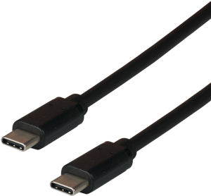 USB 2.0 connection cable, USB plug type C to USB plug type C, 3 m, black