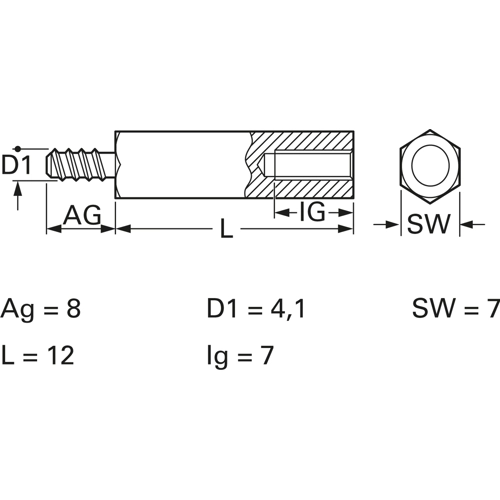 20437015 ESSENTRA COMPONENTS Spacer Bolts Image 2