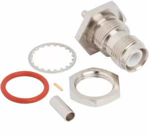 TNC socket 50 Ω, RG-174, RG-188, RG-316, LMR-100A, Belden 7805A, RG-174LL, crimp connection, straight, 122192-15RP