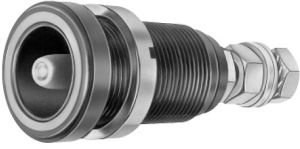 6 mm panel plug, threaded bolt, 25 mm², mounting Ø 18.5 mm, black, 14.0006-21