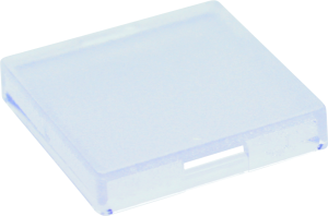 Cap, square, (L x W x H) 16.4 x 16.4 x 3.2 mm, transparent, for pushbutton switch, 5.49.277.052/1002
