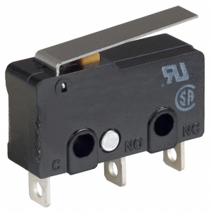 Subminiature snap-action switch, On-On, solder connection, hinge lever, 0.49 N, 10.1 A/250 VAC, IP40