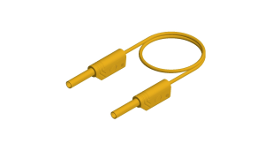 Measuring lead with (2 mm plug, spring-loaded, straight) to (2 mm plug, spring-loaded, straight), 1 m, yellow, PVC, 1.0 mm², CAT III