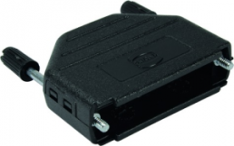 D-Sub connector housing, size: 1 (DE), straight 180°, cable Ø 8 mm, thermoplastic, black, 09670090424