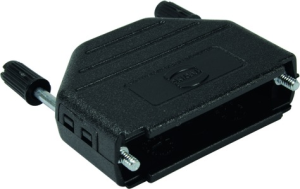 D-Sub connector housing, size: 5 (DD), straight 180°, cable Ø 14 mm, plastic, black, 09670500424
