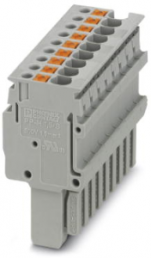 Plug, push-in connection, 0.14-1.5 mm², 9 pole, 17.5 A, 6 kV, gray, 3212581