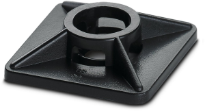 Mounting base, ABS, black, self-adhesive, (L x W x H) 27 x 27 x 6.5 mm