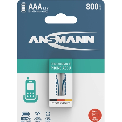B001F1USJQ Ansmann Round Cell Batteries, 9V Block Batteries Image 2
