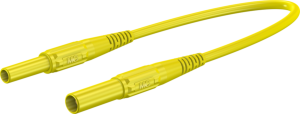Measuring lead with (4 mm plug, spring-loaded, straight) to (4 mm plug, spring-loaded, straight), 500 mm, yellow, PVC, 1.0 mm², CAT III