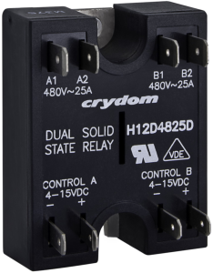 Solid state relay, 530 VAC, zero voltage switching, 4-32 VDC, 25 A, PCB mounting, H12D4825