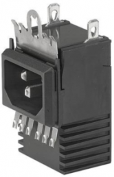 IEC plug C14, 50 to 60 Hz, 10 A, 250 VAC, 225 µH, faston plug 4.8 mm, GRF4.0027.013.C