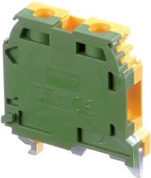 Terminal block, screw connection, 10 mm², 2 pole, yellow/green, 1SNA165115R1000