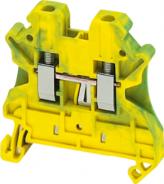 Ground terminal, 2 pole, 0.14-4.0 mm², clamping points: 2, green/yellow, screw connection