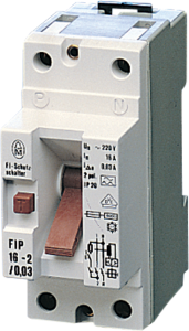 Residual current circuit breaker, 1 pole + N, 16 A, 30 mA, 230 VAC
