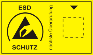 Information sign, ESD test sign, (L x W) 60 x 35 mm, vinyl, C-102 765