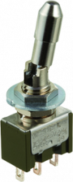 Toggle switch, metal, 2 pole, latching, On-On, 6 A/125 VAC, 4 A/30 VDC, silver-plated, MN12LL4W01