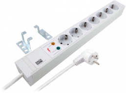 Outlet strip, 7-way, 2 m, 16 A, with surge protection, gray, 691693