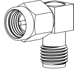 Coaxial adapter, 50 Ω, SMA plug to SMA socket, angled, 901-125-11SF