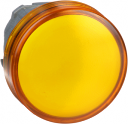 Signal light, waistband round, orange, front ring silver, mounting Ø 22 mm, ZB4BV053