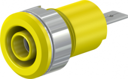 4 mm socket, flat plug connection, mounting Ø 12.2 mm, CAT III, yellow, 23.3070-24