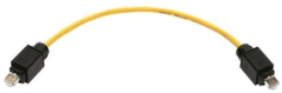 Patch cable, RJ45 plug, straight to RJ45 plug, straight, Cat 6A, PUR, 20 m, yellow