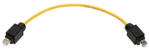 Patch cable, RJ45 plug, straight to RJ45 plug, straight, Cat 6A, PUR, 3 m, yellow