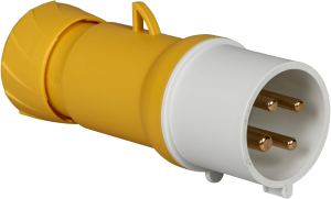 CEE plug, 4 pole, 32 A/100-130 V, yellow, 4 h, IP44, PKE32M414