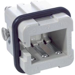 Pin contact insert, STA 6, 6 pole, equipped, screw connection, 10486100