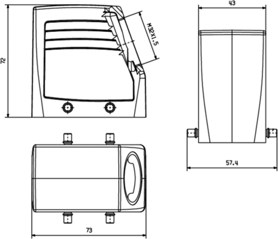 2543980000 Weidmüller Housings for HDC Connectors Image 2