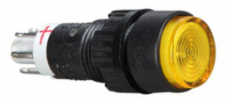 Pushbutton, 2 pole, transparent, illuminated  (yellow), 0.5 A/24 V, mounting Ø 9.1 mm, IP40, 1.15.106.503/1400