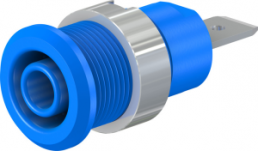 4 mm socket, flat plug connection, mounting Ø 12.2 mm, CAT III, blue, 49.7046-23