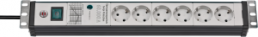 Outlet strip, 6-way, 3 m, 16 A, with surge protection, black/light gray, 1156057696