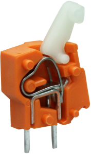 PCB terminal, 1 pole, pitch 5 mm, AWG 28-12, 24 A, cage clamp, orange, 257-746