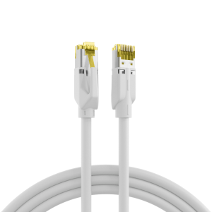 Patch cable, RJ45 plug, straight to RJ45 plug, straight, Cat 6A, S/FTP, LSZH, 0.25 m, white
