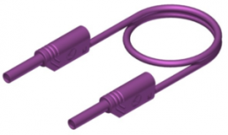 Measuring lead with (2 mm plug, spring-loaded, straight) to (2 mm plug, spring-loaded, straight), 1 m, purple, PVC, 1.0 mm², CAT III