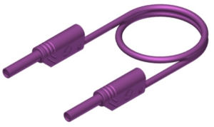 Measuring lead with (2 mm plug, spring-loaded, straight) to (2 mm plug, spring-loaded, straight), 2 m, purple, PVC, 1.0 mm², CAT III