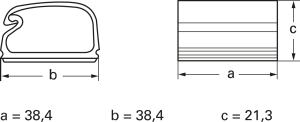 Mounting base, max. bundle Ø 23.6 mm, PVC, light gray, self-adhesive, (L x W x H) 38.35 x 1.51 x 21.34 mm