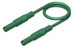 Measuring lead with (4 mm plug, spring-loaded, straight) to (4 mm plug, spring-loaded, straight), 1 m, green, PVC, 2.5 mm², CAT III