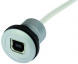 USB 2.0 Cable for front panel mounting, USB jack type B to USB plug type B, 1 m, silver