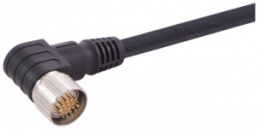 Sensor actuator cable, M23-cable plug, angled to open end, 19 pole, 10 m, PVC, black, 9 A, 21373400D75100
