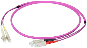 FO patch cable, LC duplex to SC duplex, 0.5 m, OM4, multimode 50/125 µm