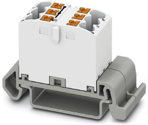 Distribution block, push-in connection, 0.14-4.0 mm², 6 pole, 24 A, 8 kV, white, 3273144