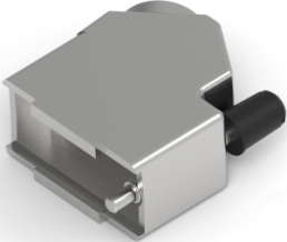 D-Sub connector housing, size: 1 (DE), angled 45°, cable Ø 4 to 13 mm, ABS, silver, 2198618-9