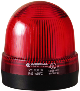 LED permanent light, Ø 75 mm, red, 230 VAC, IP65
