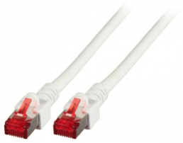 Patch cable, RJ45 plug, straight to RJ45 plug, straight, Cat 6, S/FTP, LSZH, 0.25 m, white