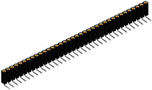 Socket header, 36 pole, pitch 2.54 mm, angled, black, 10026835