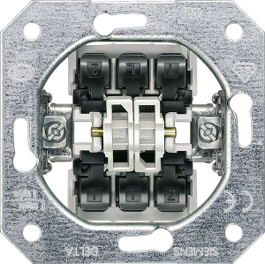 DELTA insert flush-m. double two-way switch, without claws