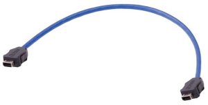 Patch cable, ix industrial type A plug, straight to ix industrial type A plug, straight, Cat 6A, S/FTP, LSZH, 0.5 m, blue